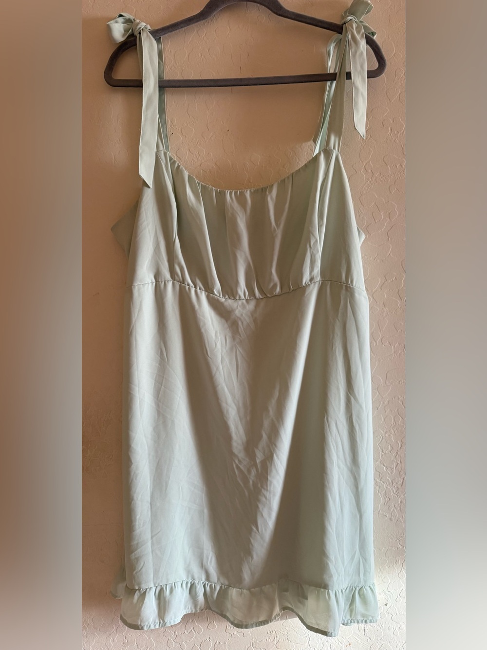 Abercrombie & Fitch, XL, mint green dress with adjustable bow tie straps